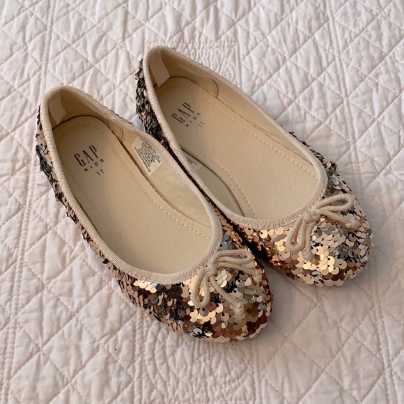 Gap Kids Rose Gold Flip Sequin Ballet Flat